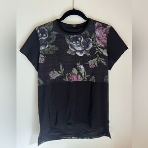 Lululemon snapshot beaded floral tee shirt